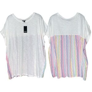 Size 2X: Torrid Cotton Modal Slub Clip Dot Mixed Dolman Tee